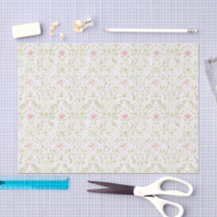 Papel De Seda Lindo Chuveiro Nupcial Floral Rosa Verde