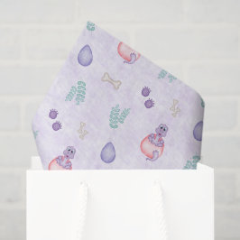 Papel De Seda Lindo Dinossauro Roxo de Aniversário Infantil