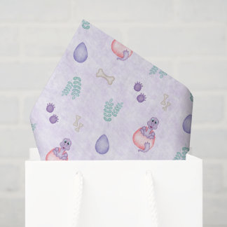 Papel De Seda Lindo Dinossauro Roxo de Aniversário Infantil