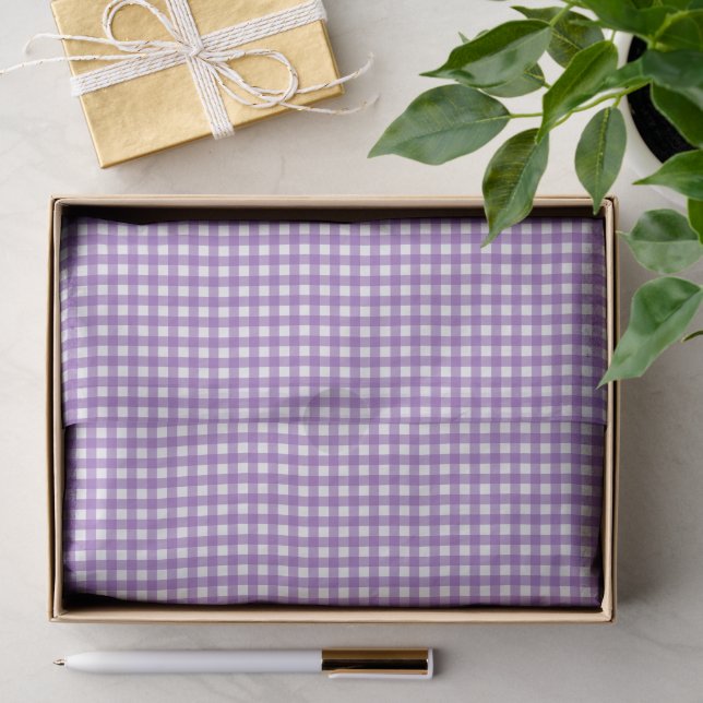 Papel De Seda Lindo Gingham Roxo (Presente)