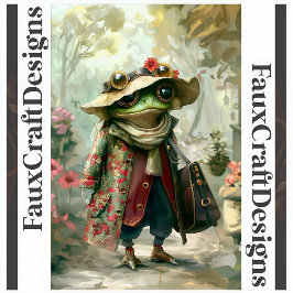 Papel De Seda Lindo Sapo de Fantasia Caprichoso Decoupage Direit