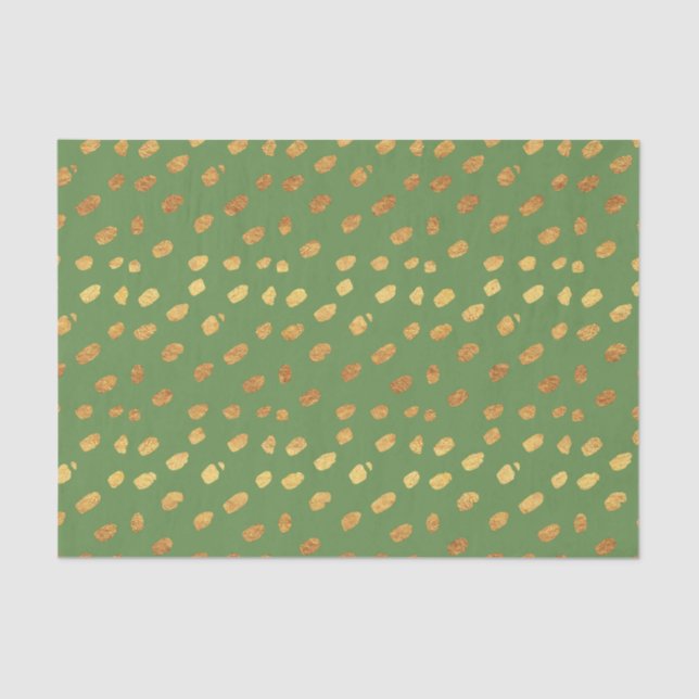 Papel De Seda Lindo Verde e Dourado (Frente )