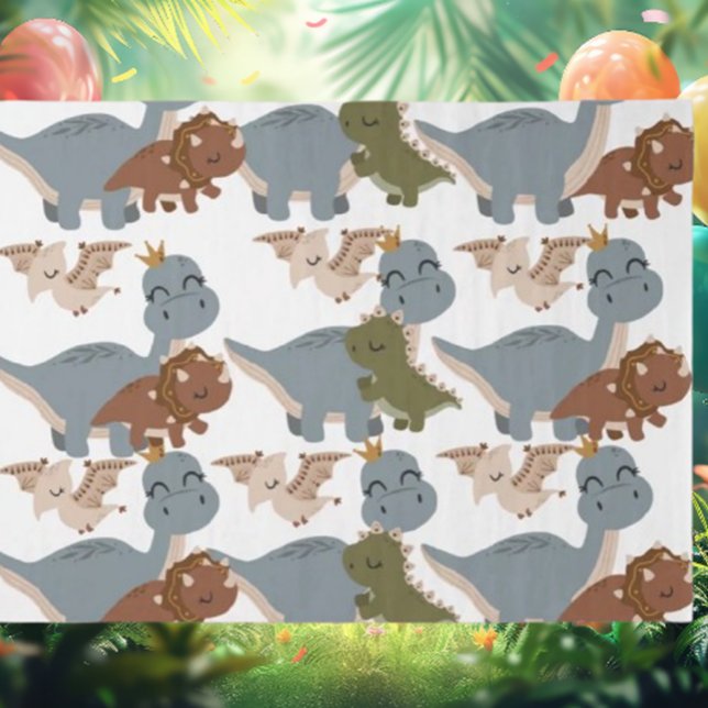 Papel De Seda Lindos dinossauros Boho (Transform your gifts with our Beautiful Dinosaurs Boho Tissue Paper! )