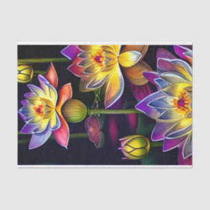 Papel De Seda Lindos Flores de Lotus à Noite