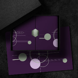 Papel De Seda Linhagem de tatuagens | Abstrato verde roxo boêmic