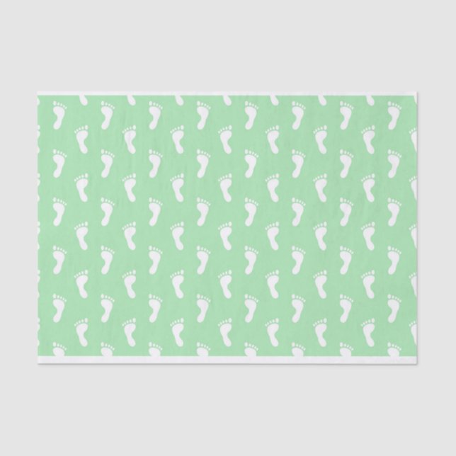 PAPEL DE SEDA LINHAS DE PASTEL GREEN BABY FEET (Frente )