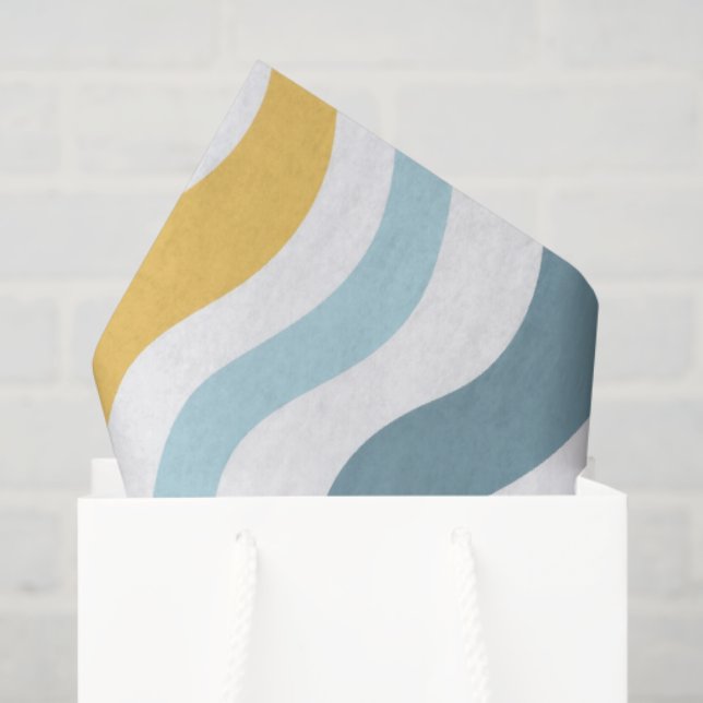 Papel De Seda Linhas Onduladas Pastel (Sacola de presentes)