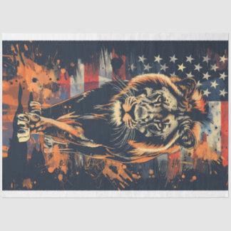 Papel De Seda Lion & American Flag