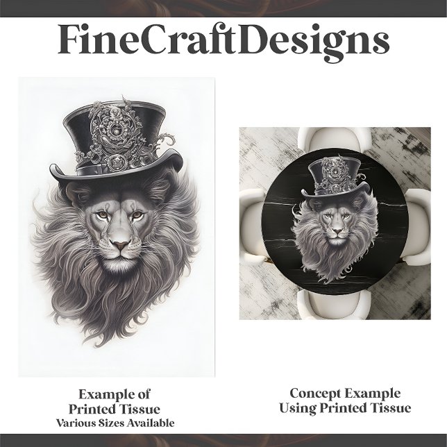 Papel De Seda Lion Steampunk Sofisticado Na Dissociação Do Hat E (Criador carregado)