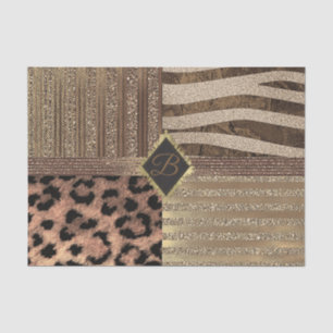 Papel De Seda Lioness Safari Jungle Glam Modern Dourado Sparkle