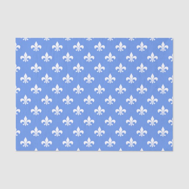 Papel De Seda Lírio branco sobre azul centáurea (Frente )