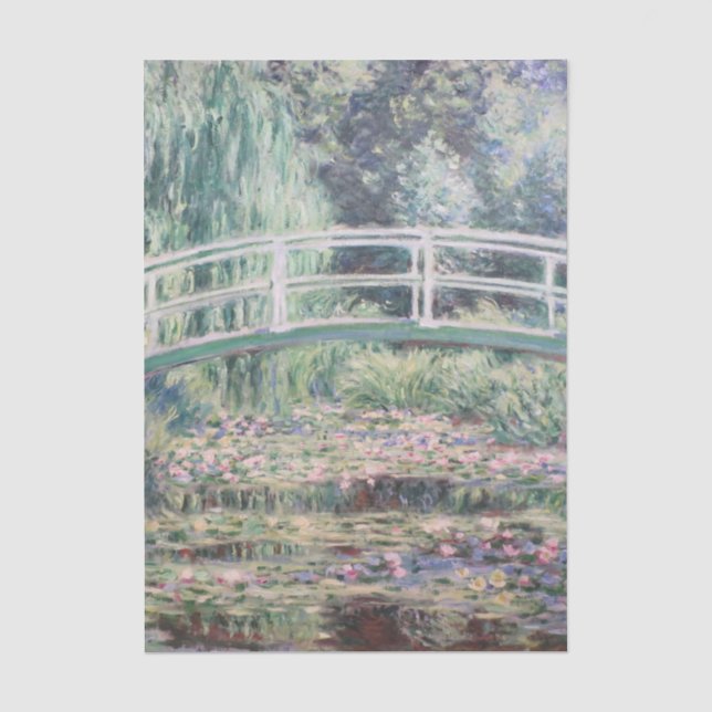 Papel De Seda Lírios de Água Brancos de Claude Monet (Frente )