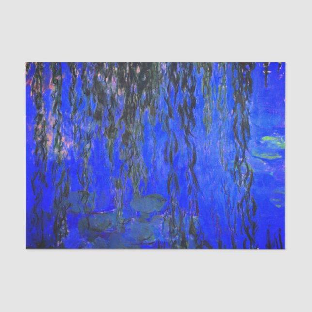 Papel De Seda Lírios de água monet e ramificações de salgueiro (Frente )
