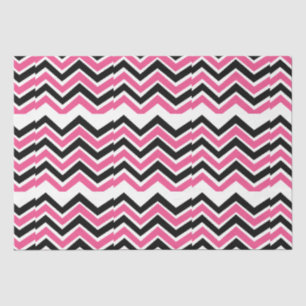Papel De Seda Listra Chevron Preto Rosa