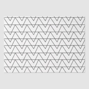 Papel De Seda Listra de Chevron Preto e Branco