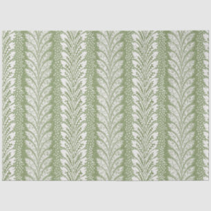 Papel De Seda Listra de Pluma Verde Salvia, Pena Botânica