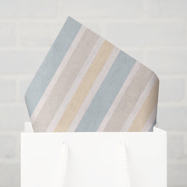 Papel de Seda Listrado Costeiro de Hamptons (Sacola de presentes)