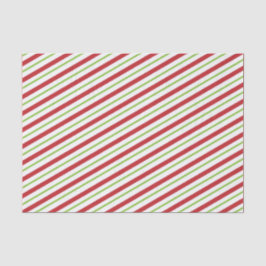 Papel de seda listrado vermelho e verde
