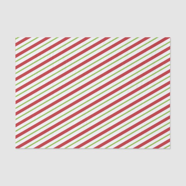 Papel de seda listrado vermelho e verde (Frente )