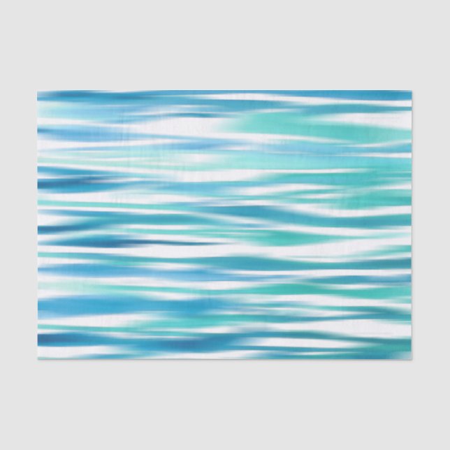 Papel De Seda Listras Abstratas Turquesa Aqua (Frente )