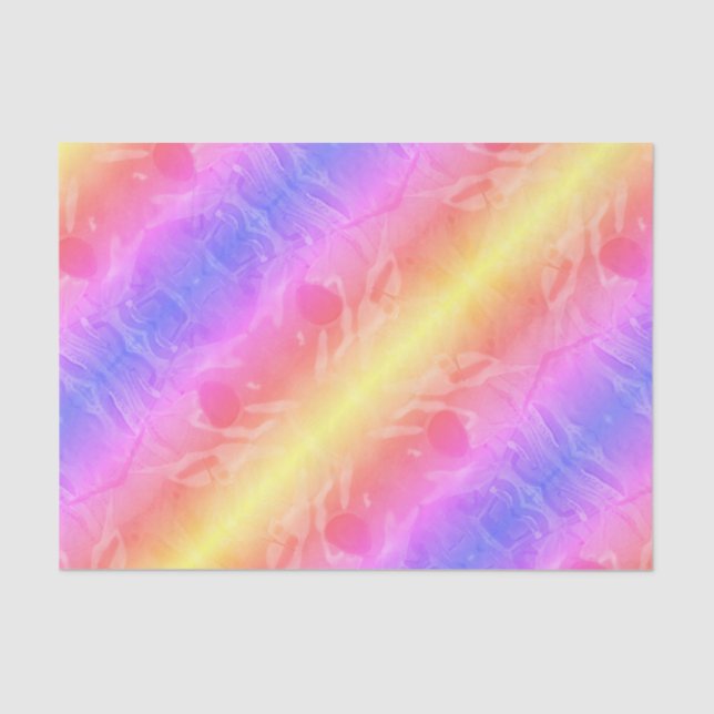 Papel De Seda listras abstrato pastel (Frente )