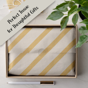 Papel De Seda Listras Bege Creme Marfim Amarelo