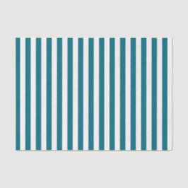 Papel De Seda Listras Brancas e Azul Turquesa