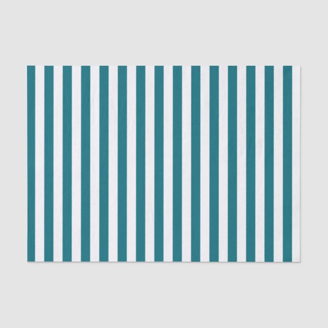 Papel De Seda Listras Brancas e Azul Turquesa (Frente )