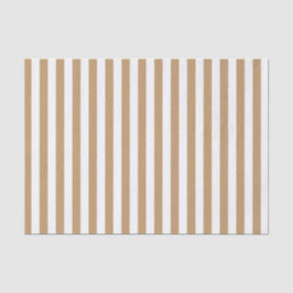 Papel De Seda Listras Brancas e Marrom Camelo