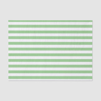 Papel De Seda Listras brancas e verdes claras