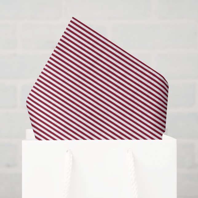 Papel De Seda Listras Clássicas Elegantes Vermelho Borgonha Pers (Sacola de presentes)