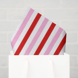 Papel De Seda Listras de Bala Rosa e Vermelho Branco Feminino