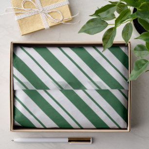 Papel De Seda Listras de Bastão de Natal em Verde e Branco