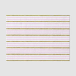 Papel De Seda Listras de Brilho Rosa e Dourado