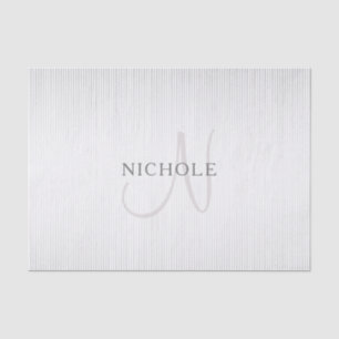 Papel De Seda Listras de Cinzas finas e monogramas