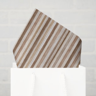 Papel De Seda Listras de Creme Marrom de Aniversário