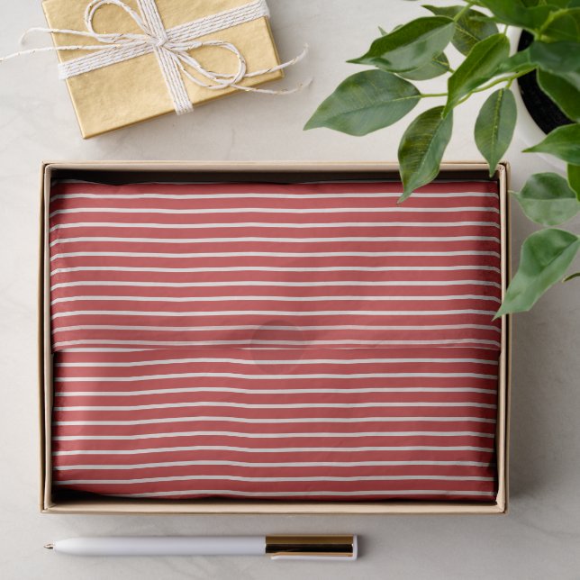 Papel De Seda Listras de Férias Refinadas | Vermelho de Natal (Presente)