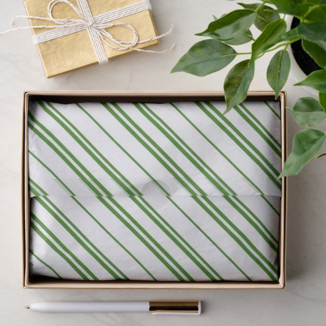 Papel De Seda Listras de Natal de Bala de Hortelã (Presente)