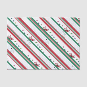 Papel De Seda Listras de Natal do Papai Noel e Boneco de Neve