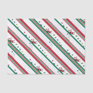 Papel De Seda Listras de Natal do Papai Noel e Boneco de Neve