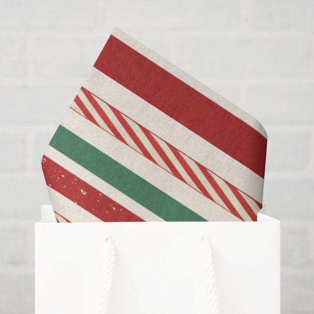 Papel De Seda Listras de Natal Retro Treasures (Sacola de presentes)