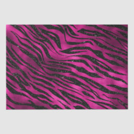 Papel De Seda Listras de tigre elegantes em rosa quente e brilho