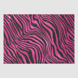 Papel De Seda Listras de tigre elegantes em rosa quente e brilho