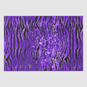 Papel De Seda Listras de Zebra Glam Roxo Brilho Design Espelhado