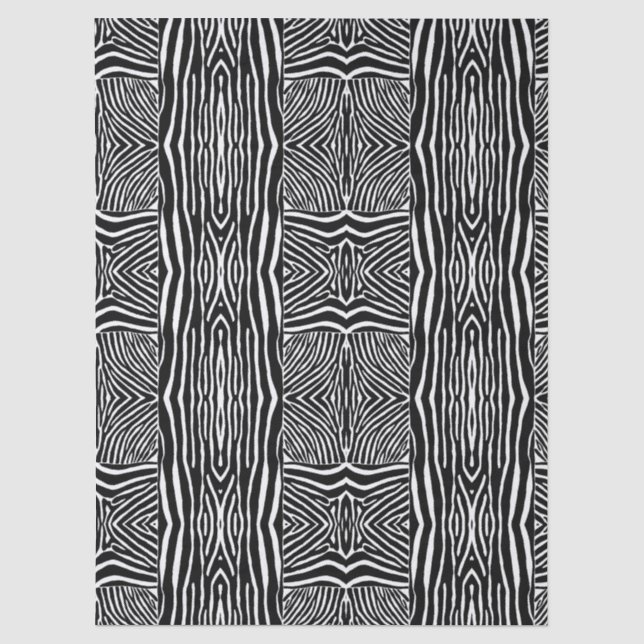 Papel De Seda Listras de zebra pretas e brancas (Frente )