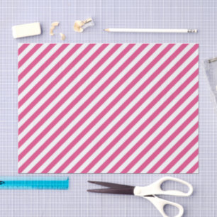 Papel De Seda Listras diagonais rosa e branco padrão