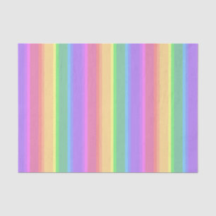 Papel De Seda Listras do arco-íris do Pastel