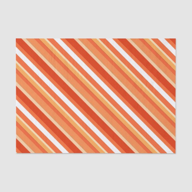 Papel De Seda Listras doces em camadas - laranja e branco (Frente )