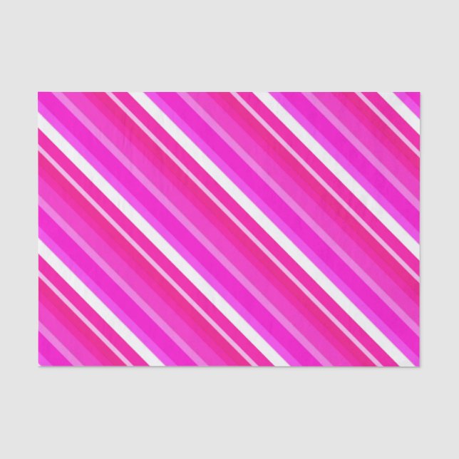 Papel De Seda Listras doces em camadas - rosa e fuchsia (Frente )