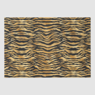 Papel De Seda Listras Douradas de Tigre   Padrão Ousado de Anima